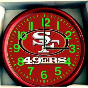 SF 49ers San Francisco 49ers Sports Bar Lounge Glow in the Dark Wall Clock NEW!